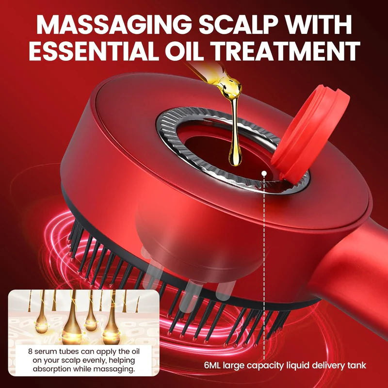 HairSpa Pro™ – Cepillo Masajeador de Cuero Cabelludo 3 en 1 | Luz Roja y Cuidado Anticaída