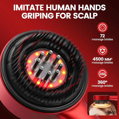 HairSpa Pro™ – Cepillo Masajeador de Cuero Cabelludo 3 en 1 | Luz Roja y Cuidado Anticaída