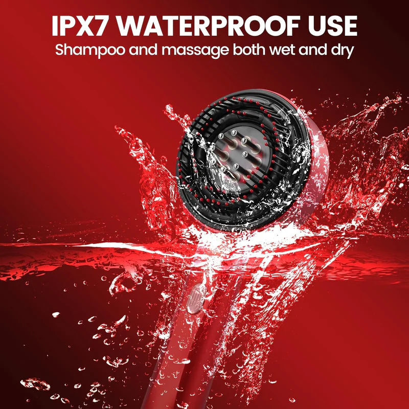 HairSpa Pro™ – Cepillo Masajeador de Cuero Cabelludo 3 en 1 | Luz Roja y Cuidado Anticaída