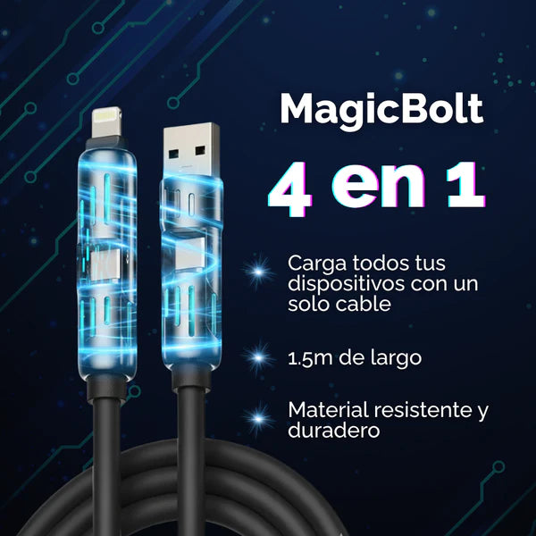 MagicBolt: Cable de carga ultrarápida 4 en 1