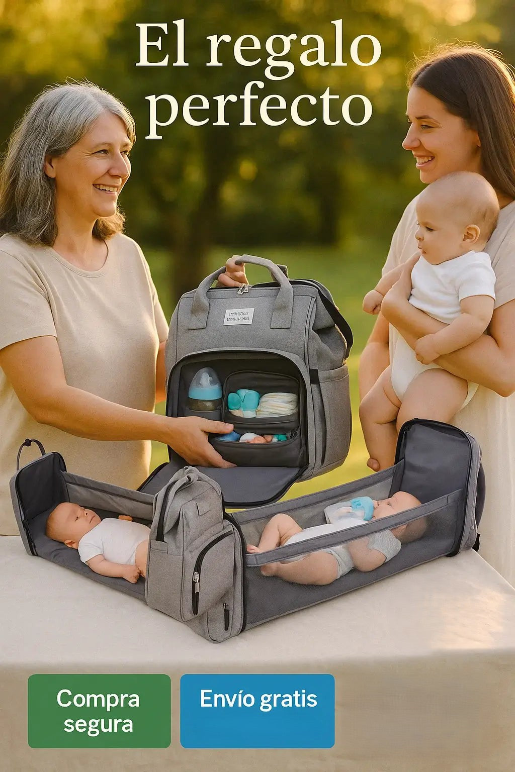 Mochila Maternal Premium Cuna 3 en 1